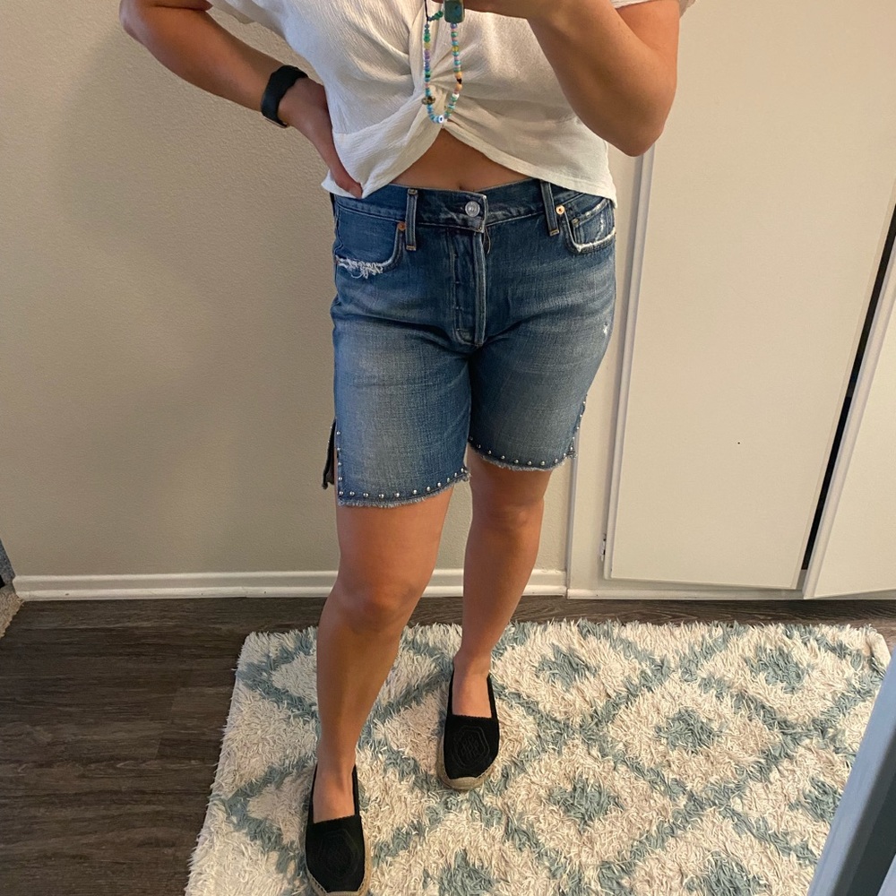 Citizens of Humanity denim shorts with silver detail